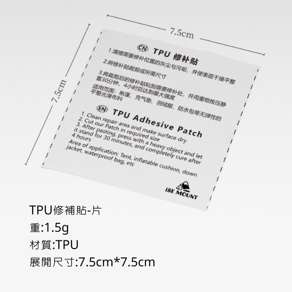 ISE mount TPU修補貼 - 片(7.5*7.5cm)