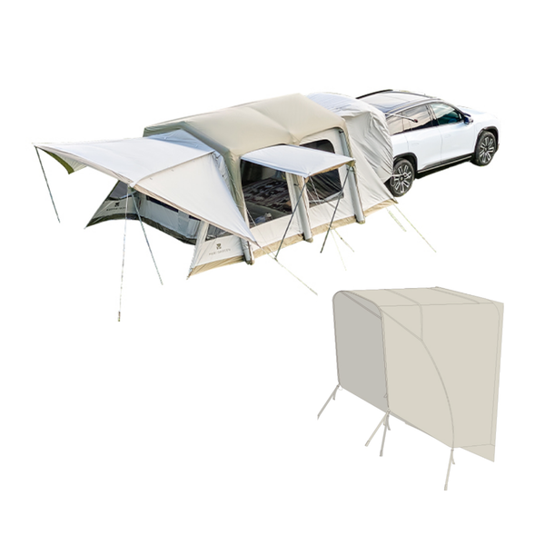 MOBI GARDEN 攬盛充氣車尾帳 一體成型 充氣版隧道帳 車尾帳 - 購買 / 攬盛3白色充氣車尾帳+白色連車配件