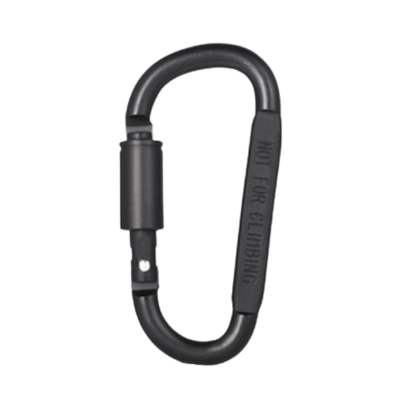 campingflying 登山扣 卡賓扣 D型扣 輕量化戰術扣環 各式掛勾 - 帶鎖登山扣-黑色