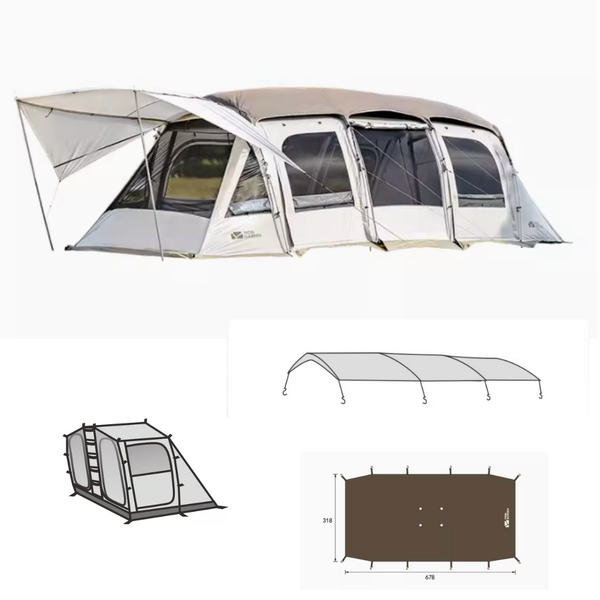 MOBI GARDEN 攬盛 4桿 150D牛津布 預彎結構-梯形隧道帳 - 帳篷+地墊＋頂棚+內帳