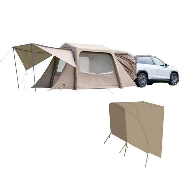 MOBI GARDEN 攬盛充氣車尾帳 一體成型 充氣版隧道帳 車尾帳 - 購買 / 攬盛2沙色充氣車尾帳+沙色連車配件