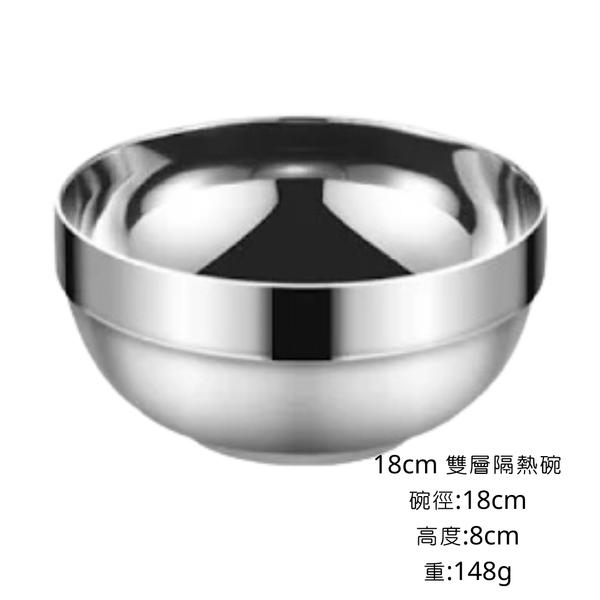 campingflying 台灣監製 304不鏽鋼 雙層隔熱碗 - 18cm雙層隔熱碗 1000ml