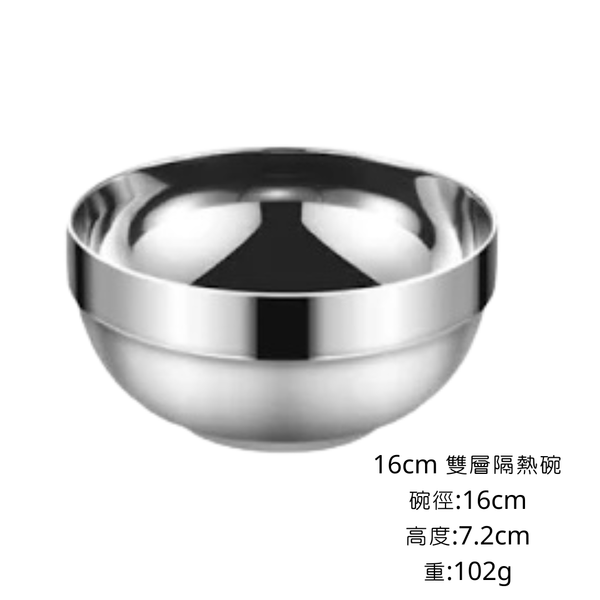 campingflying 台灣監製 304不鏽鋼 雙層隔熱碗 - 16cm雙層隔熱碗 800ml