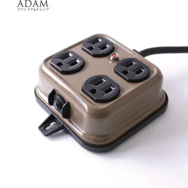 adamoutdoor 金屬4座延長線 2M - 沙漠色
