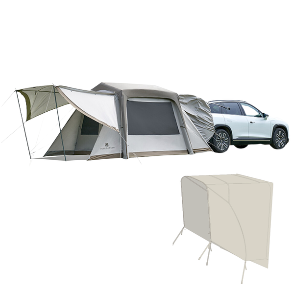 MOBI GARDEN 攬盛充氣車尾帳 一體成型 充氣版隧道帳 車尾帳 - 購買 / 攬盛2白色充氣車尾帳+白色連車配件