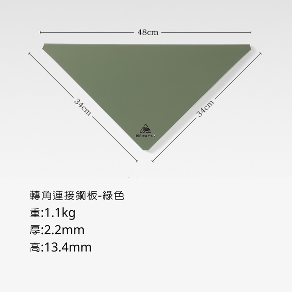ISE mount 鋼網桌配件-轉角連結鋼板 - 綠色