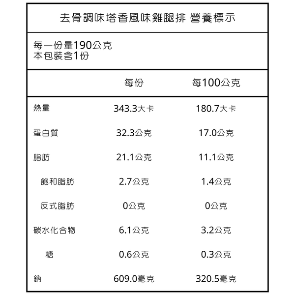 曾心鮫朋友 鮮嫩雞腿排 多種口味 - 去骨調味塔香風味雞腿排