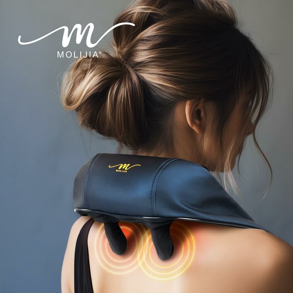 限量福利品-M637 無線免手持/充電式肩頸按摩帶【MOLIJIA 魔力家】(BY060037B)