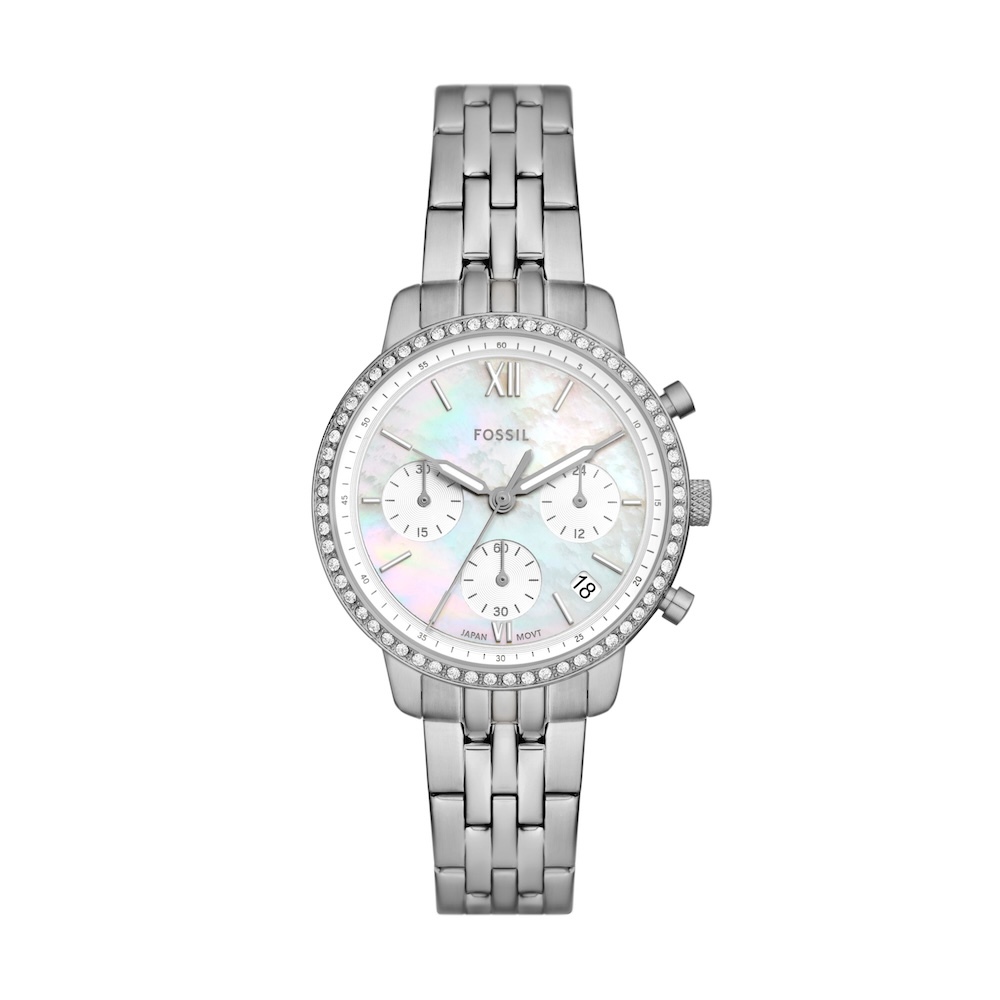 Neutra 綻彩三眼計時女錶 銀色不鏽鋼鍊帶 36MM ES5357