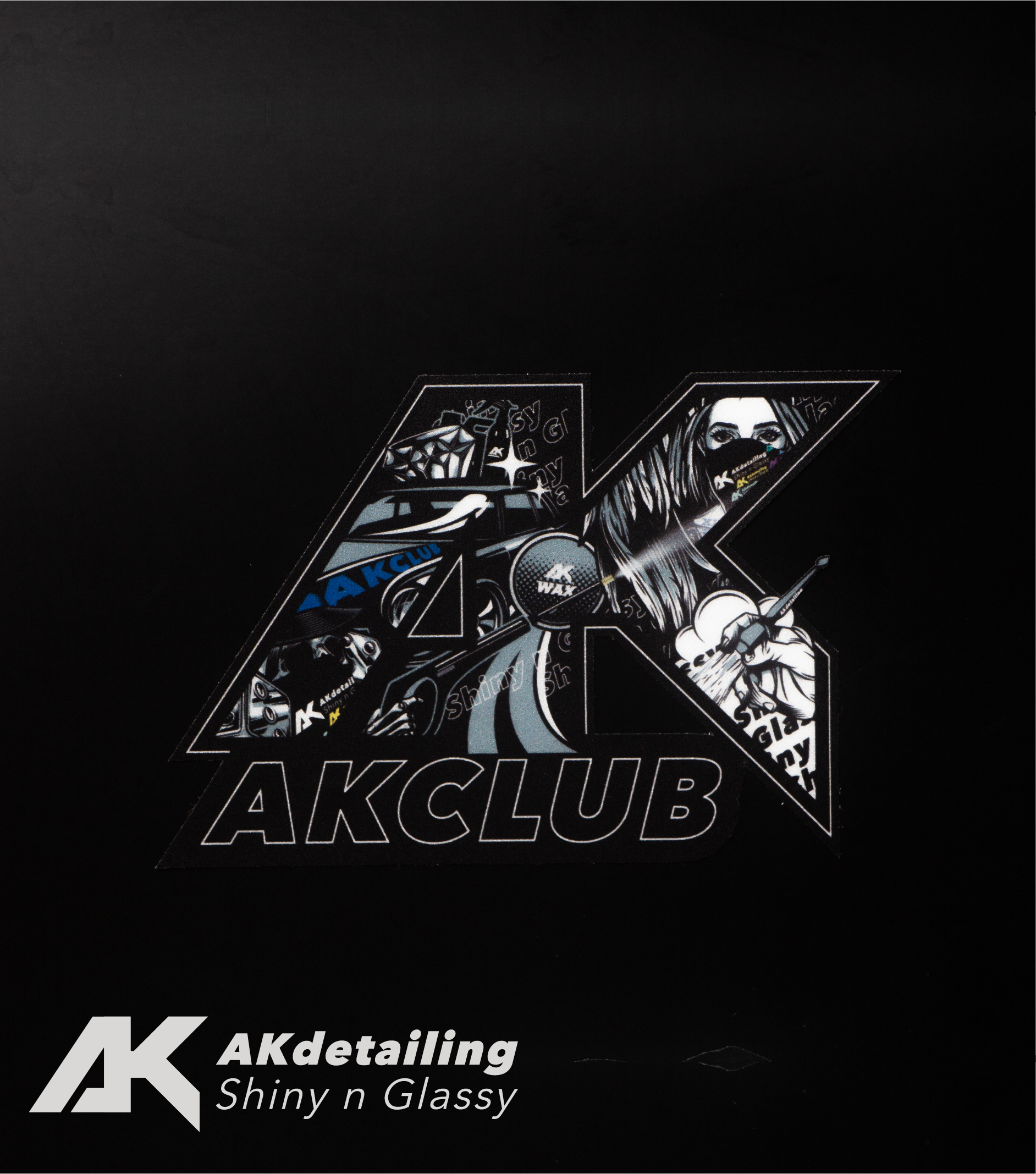 AK Club經典黑曜款車貼